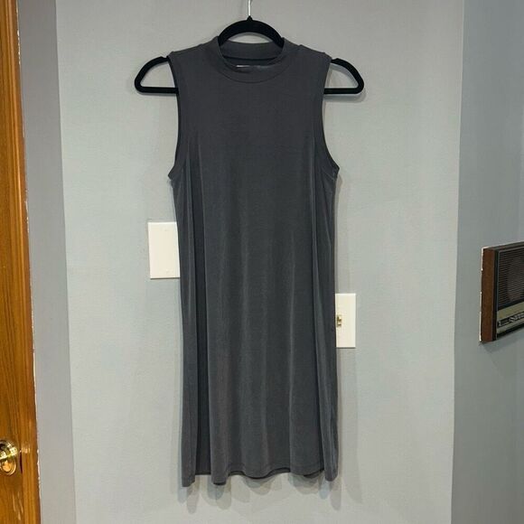 Madewell Dresses & Skirts - Madewell sand wash  gray sleeveless mock neck casual modal shift‎ dress size XS
